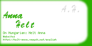 anna helt business card